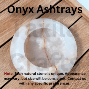 axila Crafts 5-Inch Elegant Onyx Stone Ashtray | Handcrafted Luxury Decor Piece