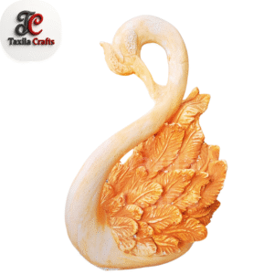 Graceful White & Brown Duck – Handcrafted Plaster Decor