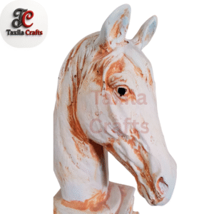 Royal Harmony – White & Brown Horse Neck Sculpture