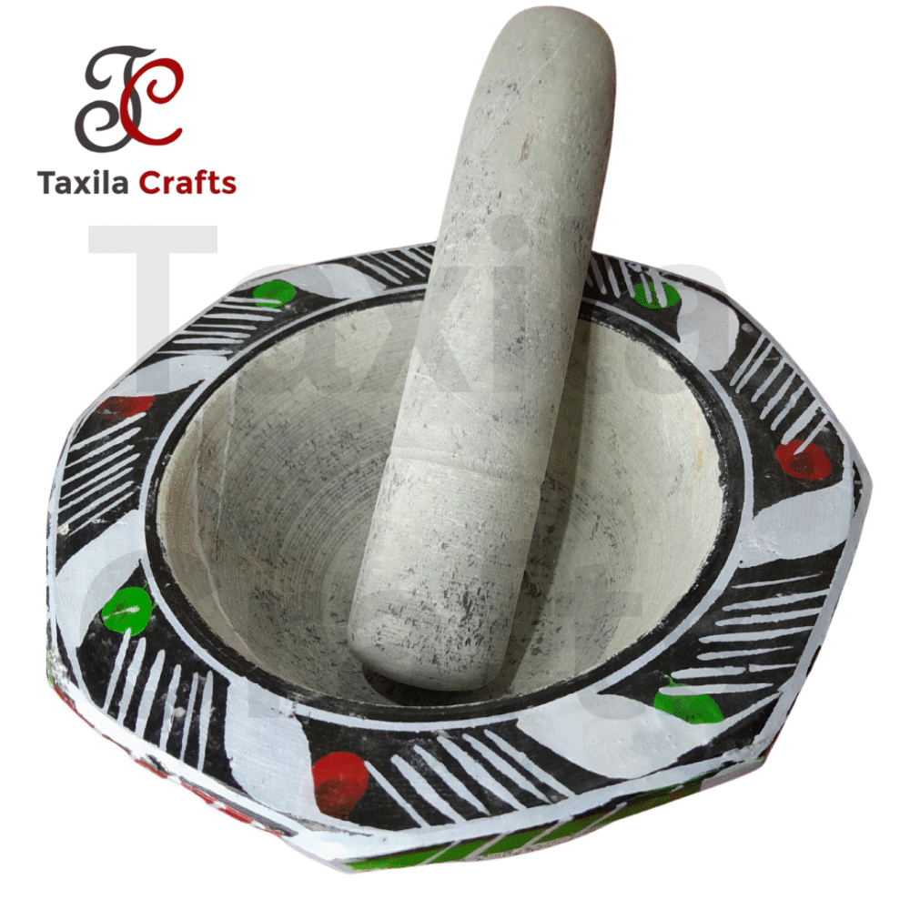 Taxila Hills 9" Black Stone Grinder – Kundi Watta / Imam Dasta ( With unpolished Stone Pestal )