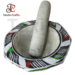Taxila Hills 9" Black Stone Grinder – Kundi Watta / Imam Dasta ( With unpolished Stone Pestal )