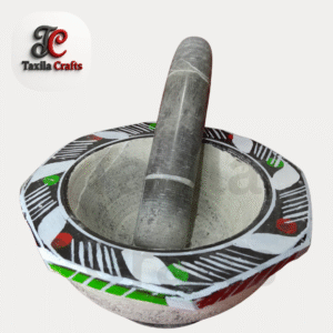 Taxila Hills 9" Black Stone Grinder – Kundi Watta / Imam Dasta ( With Polished Stone Pestal )