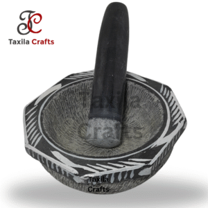 Taxila Crafts Rough Interior Taxila Stone 9-Inch Chattu Watta & Dori Danda Set