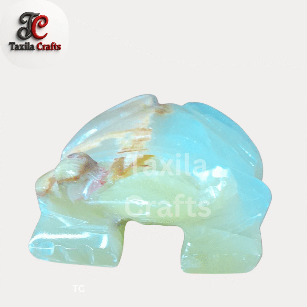 Handcrafted Onyx Stone Frog – Fine & Mix Texture Large Decorative Sculpture (3.5")