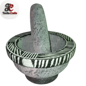 Taxila Crafts 5x3" Taxila Stone Kundi Danda / Imam Dasta – Mortar & Pestle