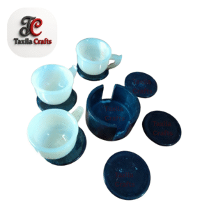 Black Marble Round Coaster Set – 6 Pieces (4-inch Elegant Table Decor)
