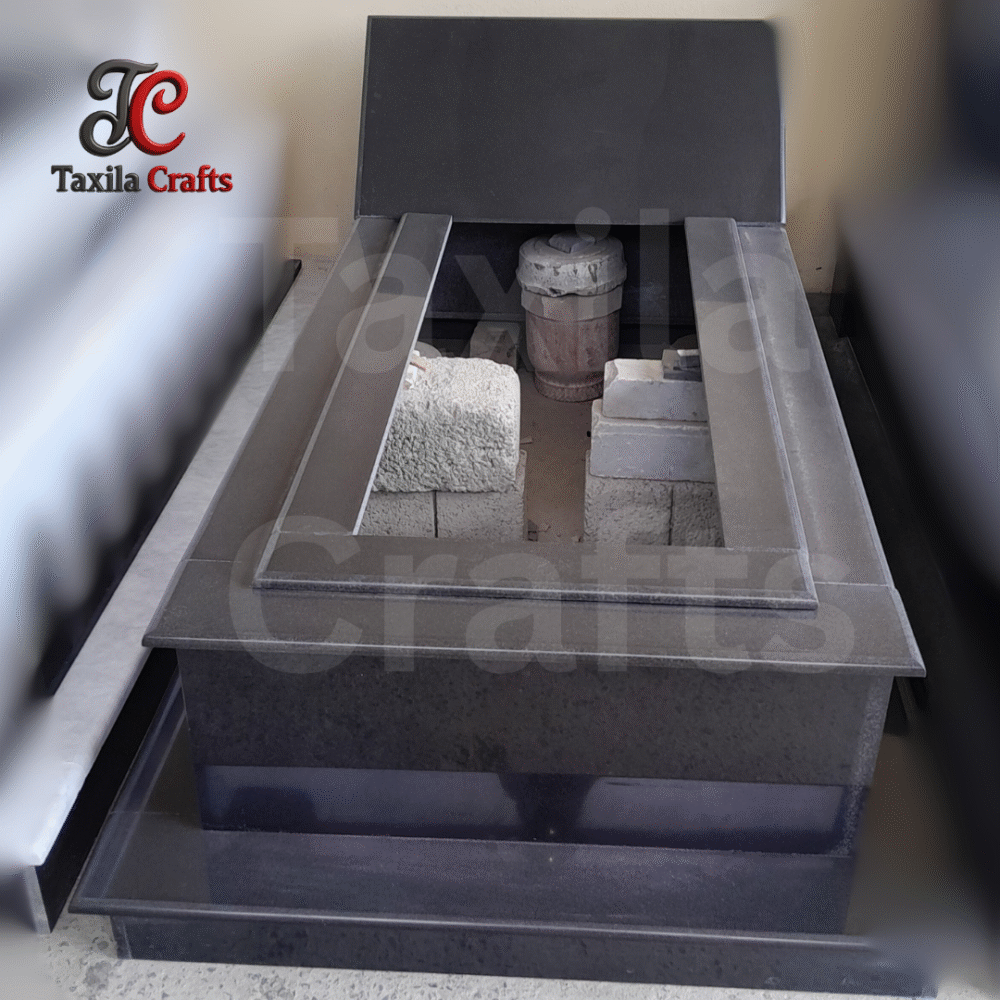Taxila Crafts Full Simple Granite Stone Qabar – Plain Black Single Step Grave ( Conact us for More Details )