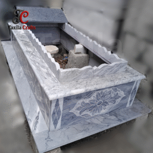 Taxila Crafts Single Step Regular Marble Qabar – Plain White Marble Grave ( Conact us for More Details )