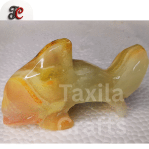 Handcrafted Mix Texture Onyx Stone Fish – Small Decorative Figurine (3")