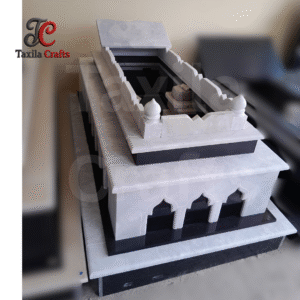 Taxila Crafts White Marble Kutab Cut with Granite Contrast Qabar – Premium Two-Tone Grave ( Conact us for More Details )
