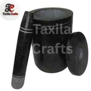 Taxila Crafts Customized Black Stone Chatu Watta – Handcrafted, Polished Outside & Rough Inside for Authentic Grinding – Order on WhatsApp