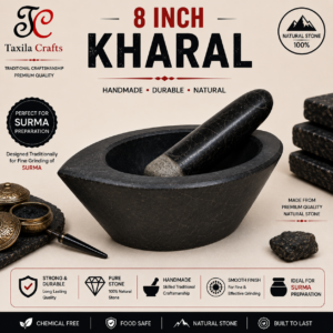 8" Boat Shape Black Stone Kharal
