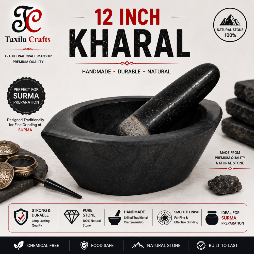 12" Taxila Black Stone Kharal