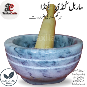 Large Size 8x4-Inch Heavy Marble Mortar & Wooden Pestle – Large Stone Grinder for Spices