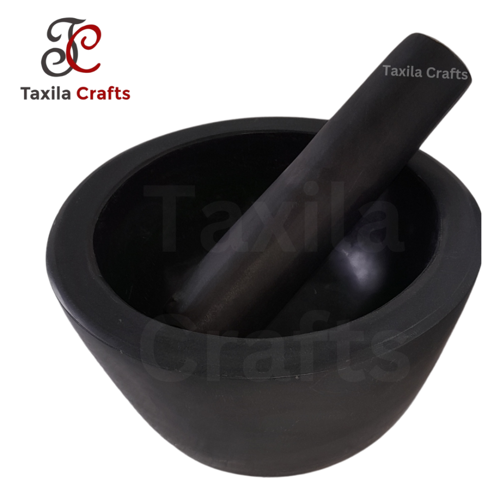 Hard Haroi Stone Kharal Maker in Pakistan – Flat Round Shape Handmade Kundi Danda with Same Stone Pestle | Taxila Crafts