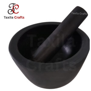 Hard Haroi Stone Kharal Maker in Pakistan – Flat Round Shape Handmade Kundi Danda with Same Stone Pestle | Taxila Crafts